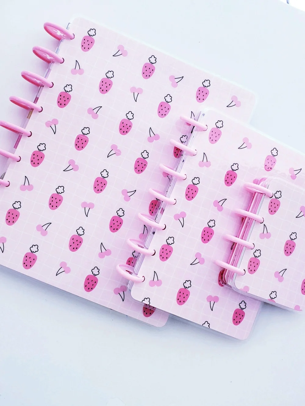 Strawberry Cherry Happy Planner Classic Size Cover Set.